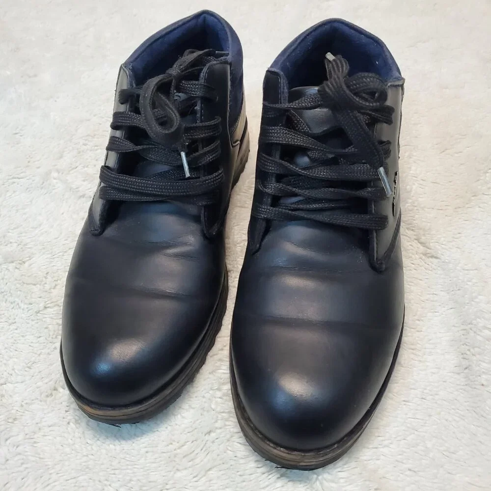 Clarks Black Leather Lace Up Chukka Classic Preppy Office Work Dress Boots Men 7